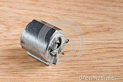 Close up of an miniature bicycle dynamo Stock Photo