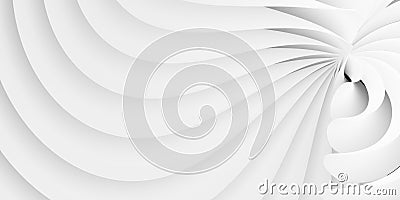 Close up of modern abstract wave or curve shaped bend bright white morphed paper sheets background Cartoon Illustration