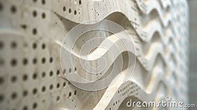 A close-up of a modern, textured wall with embedded LED patterns, offering a dynamic yet unobtrusive space for text Stock Photo