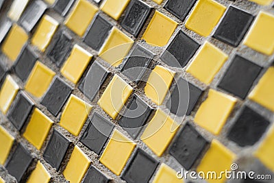 Close-up of a mosaic fragment of square ceramic tiles Stock Photo