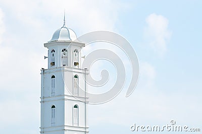 Close up of mosque tower with copy space area Stock Photo