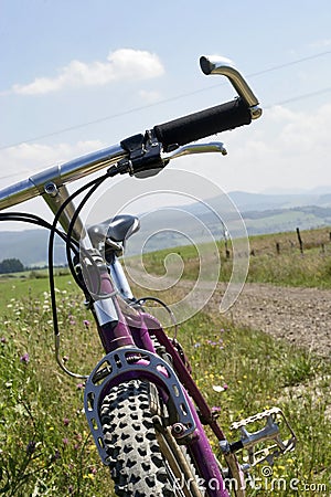 Close up of mountainbike Stock Photo