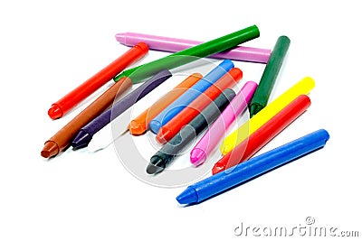 Close up of multicolor crayon pencils Stock Photo