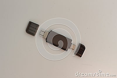 a close up of multifunction USB OTG adapter Stock Photo