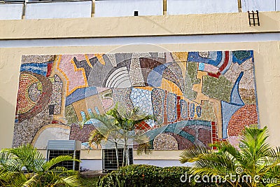 Close up of mural in front view of Premier Hotel Ibadan Nigeria Stock Photo