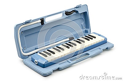 Close up of Musical Melodica Isolated on White Background Stock Photo