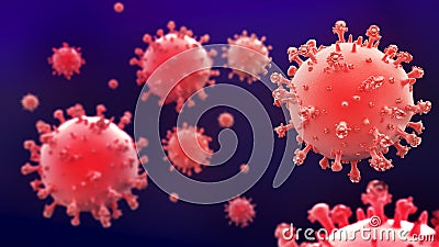 Close-up of a mutant virus, Coronavirus 2019-nCov and influenza virus, Corona virus mutation Stock Photo