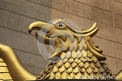 Close-up of the mythological being Garuda, symbol of Indonesia. Editorial Stock Photo