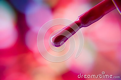 Close up of a nail-polish brush Stock Photo