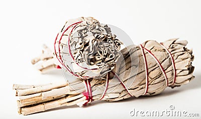 Close Up Native American Sage Smudge Bundles for Smudging Stock Photo