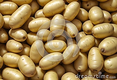 Close up of new potatoes outside a greengrocers Stock Photo