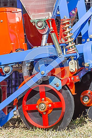 Close up new tractor plow Stock Photo