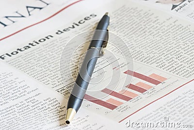 Close-up newspaper of a article Stock Photo