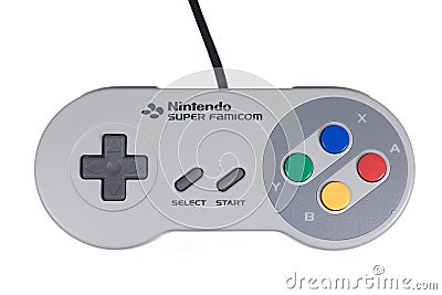 A Close-Up of the Nintendo Super Famicom Video Game Controller Editorial Stock Photo