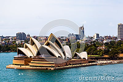 Close up of North Face of Sydney Opera House Sydney Harbor Sydney New South Wales Australia Editorial Stock Photo