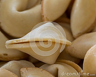 Close-up of note in fortune cookie Stock Photo