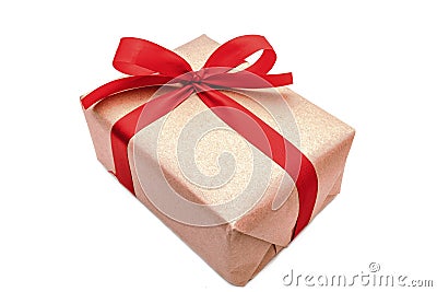 Close up objects Brown Gift box Stock Photo