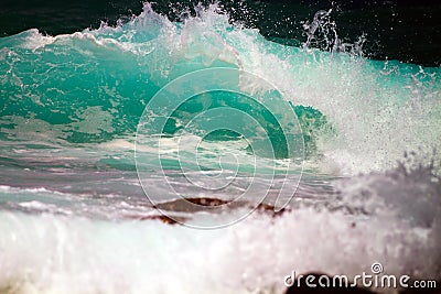 Close Up Ocean Wave Breaking Stock Photo