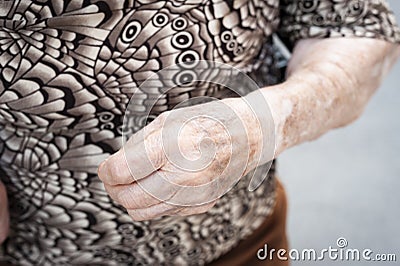 Close-up of an octogenarian woman's hand Stock Photo