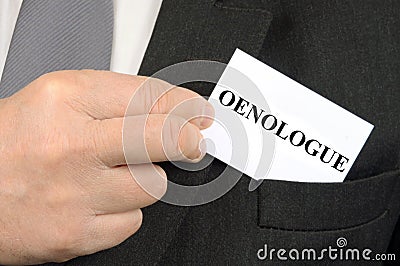 Oenologist business card written in French Stock Photo