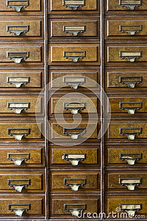 Close-up of an old apothecary cabinet Stock Photo