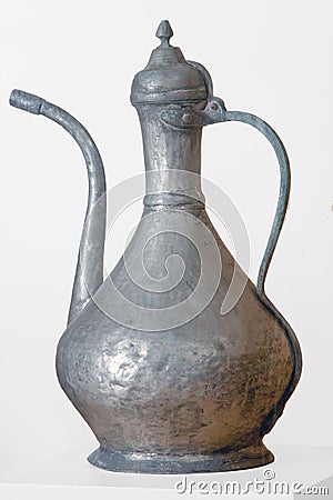 Old copper - aluminum ewer or pitcher Stock Photo