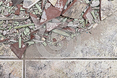 Close up of an old pile of bricks floor tile Stock Photo