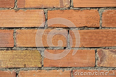 Close up of old red brick wall texture background Stock Photo