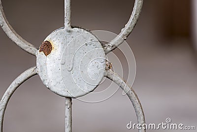 Close up old rust iron fence Stock Photo