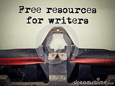 Close up of old typewriter covered with dust with free resources for writers text. Stock Photo