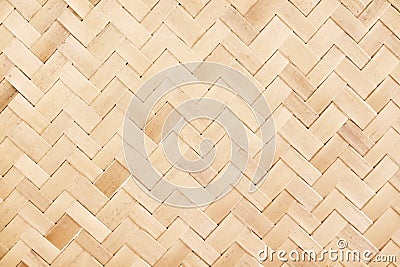 Old wood woven mat nature with line zigzag patterns texture for background Stock Photo