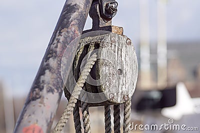 Close up of a old wooden building triple block Stock Photo