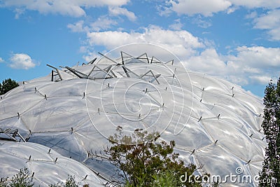 Close up of one of the bubble like Biomes at the Eden Project in Cornwall, UK Editorial Stock Photo