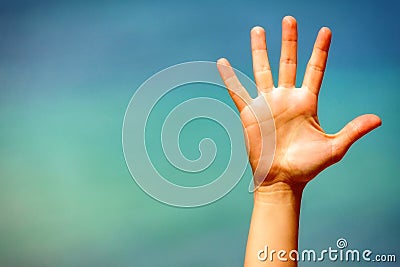 Close up of a open hand Stock Photo