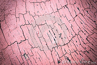 Close-up:orange detail of cracked paint on old wall Stock Photo