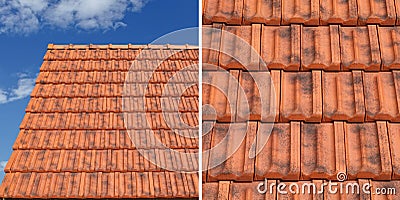 Close-up of an mechanical tile roof Stock Photo