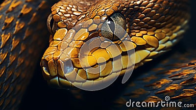 Close-up Of Orange Snake: Vray Tracing And Photo-realistic Techniques Stock Photo