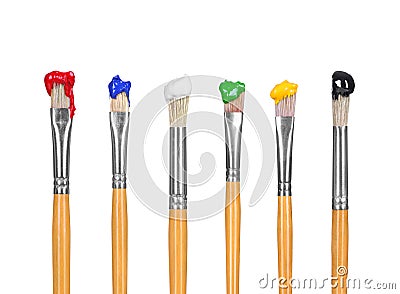 Close up of paint brushes Stock Photo