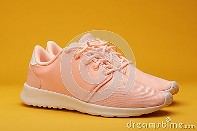 Close-up of pair pink sport shoes Stock Photo