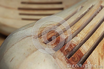 Close-up of a pair of wooden shoe trees Stock Photo