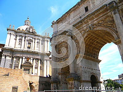 A close up at the palatine hill and roman forum in Rome Stock Photo