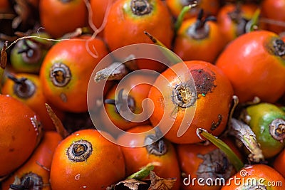 Close-up oil palm fruits, elaeis guineensis Stock Photo