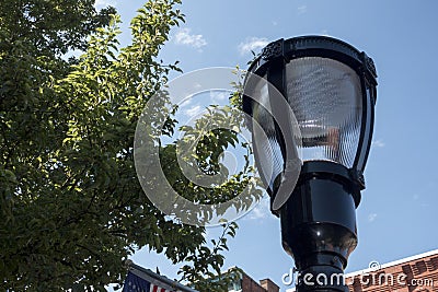 Close up park street lamp post Stock Photo