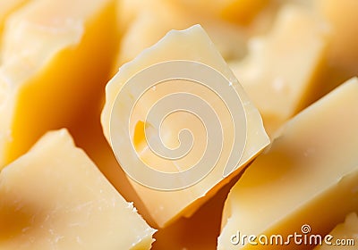 Close up Parmesan Cheese slices Stock Photo