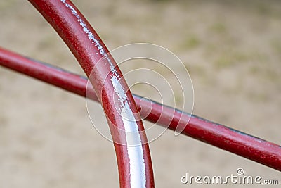 Close-up of a part of a street structure in the form of a steel arc Stock Photo