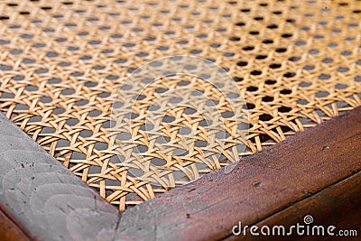 Close up of the pattern formed by open weave rattan cane Stock Photo