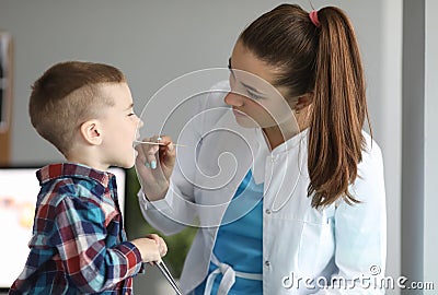 Attractive qualified nurse in office Stock Photo