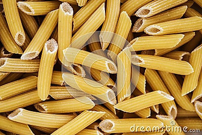 Close up of penne pasta background Stock Photo