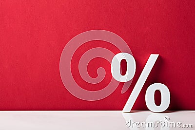 Close-up Of A Percentage Sign Stock Photo
