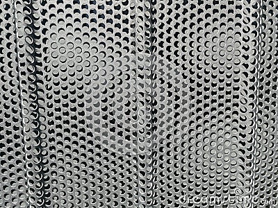 Close up of perforated steel sheet Stock Photo